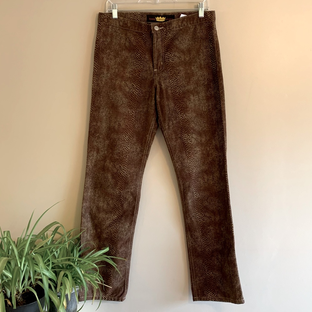 Todd Oldham Brown Snakeprint Jeans Reptile 9